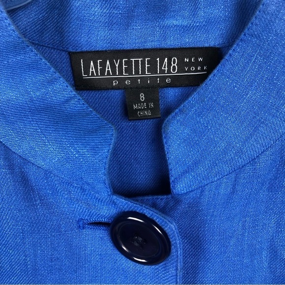 Lafayette 148 petite 100% Linen Short sleeve tie-dye blazer - Picture 11 of 11